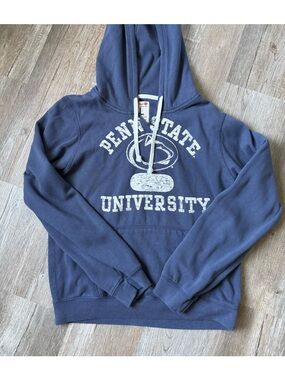 Penn State College Vault Hoodie Sweatshirt V-neck Navy White Size XL